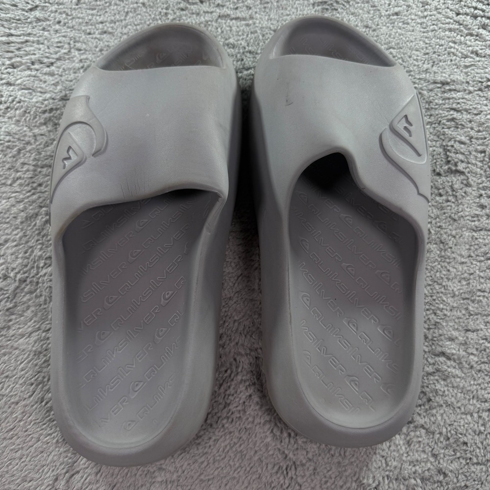 Quiksilver Rivi Slide Sandals Mens 10 Grey Beach Pool Sport Slides AQYL101235